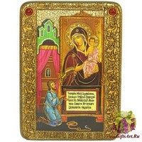 Подарочная икона Пресвятой Богородицы &quot;Нечаянная Радость&quot; на мореном дубе
