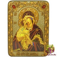 Подарочная &quot;Донская икона Пресвятой Богородицы&quot; на мореном дубе