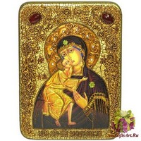 Подарочная икона &quot;Феодоровская икона Божией Матери&quot; на мореном дубе
