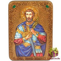 Подарочная икона &quot;Святой мученик Анатолий Никомидийский&quot; на мореном дубе