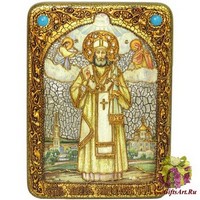 Подарочная икона &quot;Святитель Тихон Задонский&quot; на мореном дубе