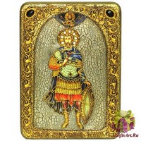 Подарочная икона &quot;Святой мученик Иоанн Воин&quot; на мореном дубе