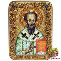 Подарочная икона &quot;Родион (Иродион) апостол, епископ Патрасский&quot; на мореном дубе