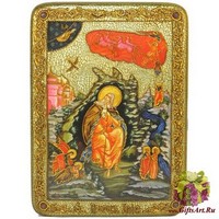 Подарочная икона &quot;Пророк Илия Фесфитянин&quot; на мореном дубе