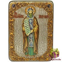 Подарочная икона &quot;Святой равноапостольный Кирилл Философ&quot; на мореном дубе