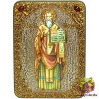 Подарочная икона &quot;Святой равноапостольный Мефодий Моравский&quot; на мореном дубе