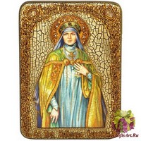 Подарочная икона &quot;Святая преподобная Ангелина Сербская&quot; на мореном дубе