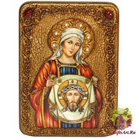 Подарочная икона &quot;Святая Праведная Вероника Кровоточивая&quot; на мореном дубе