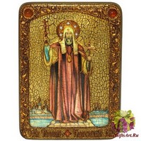 Подарочная икона &quot;Святитель Филипп, митрополит Московский&quot; на мореном дубе