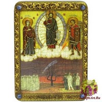 Подарочная икона &quot;Спас Чернобыльский&quot; на мореном дубе