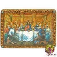 Подарочная икона &quot;Тайная вечерия&quot; на мореном дубе