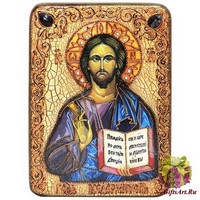 Подарочная икона &quot;Господь Вседержитель&quot; на мореном дубе