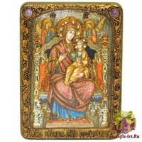 Подарочная икона Божией Матери «Всецарица (Пантанасса)» на мореном дубе
