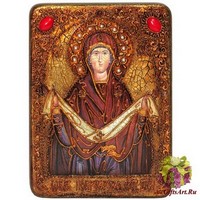 Подарочная икона &quot;Образ Божией Матери &quot;Покров&quot; на мореном дубе