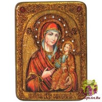 Подарочная икона &quot;Образ Божией Матери &quot;Иверская&quot; на мореном дубе