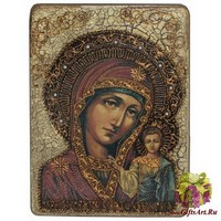 Подарочная икона &quot;Образ Казанской Божией Матери&quot; на мореном дубе