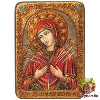 Подарочная икона &quot;Образ Божией Матери &quot;Умягчение злых сердец&quot; на мореном дубе