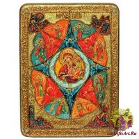 Подарочная икона Божией матери &quot;Неопалимая купина&quot; на мореном дубе