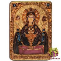 Подарочная икона Божией матери &quot;Неупиваемая чаша&quot; на мореном дубе