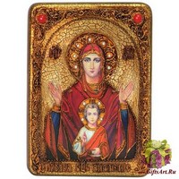 Подарочная икона Божией матери &quot;Знамение&quot; на мореном дубе
