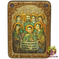 Подарочная икона &quot;Святые царственные страстотерпцы&quot; на мореном дубе