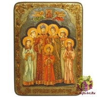 Подарочная икона &quot;Святые царственные страстотерпцы&quot; на мореном дубе