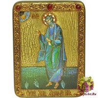 Подарочная икона &quot;Святой апостол Андрей Первозванный&quot; на мореном дубе