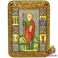 Подарочная икона &quot;Святой апостол Андрей Первозванный&quot; на мореном дубе
