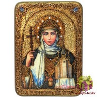 Подарочная икона &quot;Святая Равноапостольная княгиня Ольга&quot; на мореном дубе