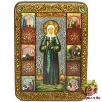 Подарочная икона &quot;Блаженная старица Матрона Московская&quot; на мореном дубе