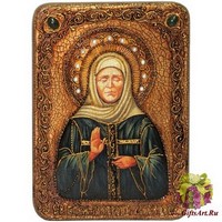 Подарочная икона &quot;Блаженная старица Матрона Московская&quot; на мореном дубе