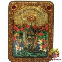 Подарочная икона &quot;Святой благоверный князь Александр Невский&quot; на мореном дубе