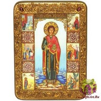 Подарочная икона &quot;Святой Великомученик и Целитель Пантелеймон&quot; на мореном дубе