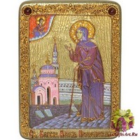 Подарочная икона &quot;Святая Блаженная Ксения Петербургская&quot; на мореном дубе