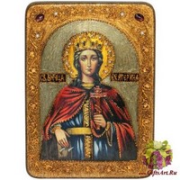 Подарочная икона &quot;Святая великомученица Екатерина&quot; на мореном дубе