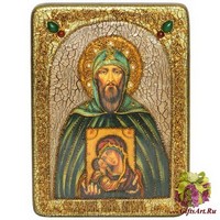 Подарочная икона &quot;Святой Благоверный великий князь Игорь&quot; на мореном дубе