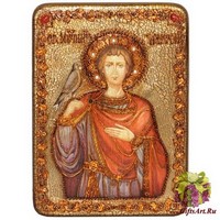 Подарочная икона &quot;Святой мученик Трифон&quot; на мореном дубе