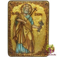 Подарочная икона &quot;Первоверховный апостол Петр&quot; на мореном дубе