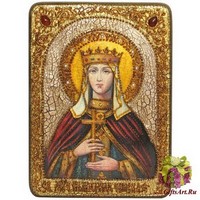 Подарочная икона &quot;Святая Мученица Людмила Чешская&quot; на мореном дубе