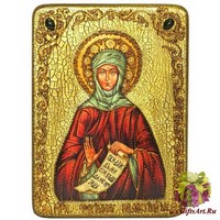 Подарочная икона &quot;Преподобная Фотиния (Светлана) Палестинская&quot; на мореном дубе