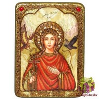 Подарочная икона &quot;Святая Великомученица Ирина Македонская&quot; на мореном дубе