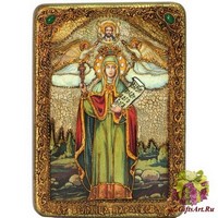 Подарочная икона &quot;Святая мученица Параскева Пятница&quot; на мореном дубе