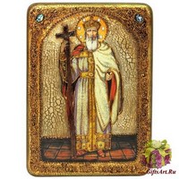 Подарочная икона &quot;Святой равноапостольный князь Владимир&quot; на мореном дубе