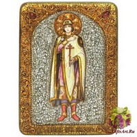 Подарочная икона &quot;Святой благоверный князь Глеб&quot; на мореном дубе