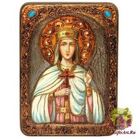 Подарочная икона &quot;Святая благоверная княгиня Елена Сербская&quot; на мореном дубе