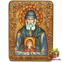 Подарочная икона &quot;Паисий Святогорец&quot; на мореном дубе