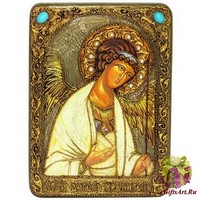 Подарочная икона &quot;Ангел Хранитель&quot; на мореном дубе