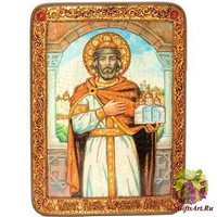 Подарочая икона &quot;Святой Благоверный князь Ярослав Мудрый&quot; на мореном дубе