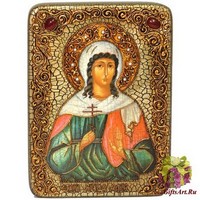 Подарочная икона &quot;Святая мученица Алла Готфская&quot; на мореном дубе