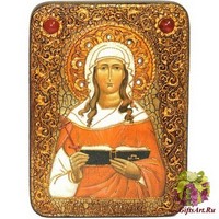 Подарочная икона &quot;Святая мученица Валентина Кесарийская&quot; на мореном дубе